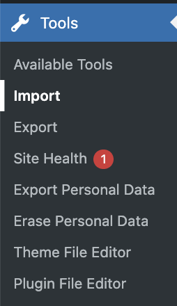 Tools, Import section
